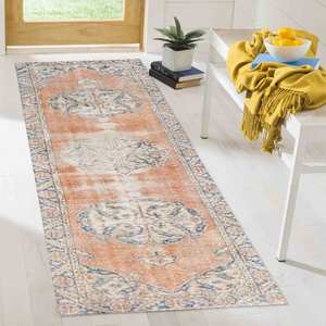 Alfombra Turca Naranja: Decoración de Estilo Antiguo, Alfombra Antideslizante, Alfombra Suave No Tejida - Product Image 5