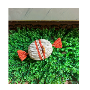 Ornements de Noël en forme de bonbon en rotin unique de Noël faits à la main en osier naturel Boho décoration rustique durable - Product Image 4