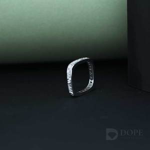 Baguette moderno Lab Creado Moissanite Cut Ring Unisex para acero inoxidable para cada ocasión especial - Product Image 4