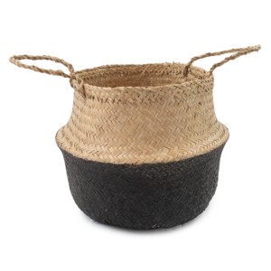 ตะกร้าจัดระเบียบตู้เสื้อผ้า ตะกร้าเก็บเสื้อผ้าจากหญ้าทะเล ราคาถูกที่สุด ตะกร้าฟางหญ้าทะเล ราฟเฟีย - Product Image 5