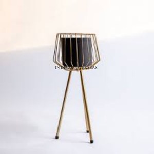 Latest Pattern Arrival <b>Black</b> And Gold Color Stylish Fancy Designer Heavy Duty <b>Metal</b> Pots And <b>Planters</b> For Home & Garden Decor - Product Image 1