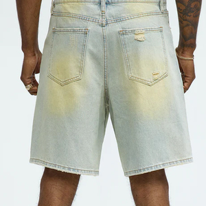 Shorts en jean pour hommes à prix avantageux avec fermeture à boutons et poches latérales pour la vente en gros Shorts tendance décontractés de haute qualité - Product Image 6