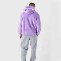 Sweat à capuche surdimensionné pour homme personnalisé avec poche avant, design cornes, tissu en polaire sherpa, écologique, unisexe