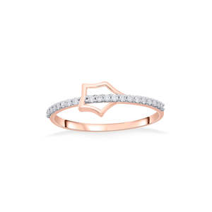 Anillo de Cóctel con Zafiro Rosa, Anillo de Promesa Geométrico Chapado en Rodio, Joyería Fina con Certificación IGI - Product Image 3