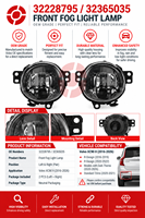 Feu antibrouillard avant droit à LED, feu de jour 32228795 32365035 pour Volvo S90 V90 V90 Cross Country, pièces automobiles