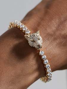 Pulsera de cadena tipo tenis de plata de ley 925 de 3 mm con moissanita blanca VVS para regalo - Product Image 5