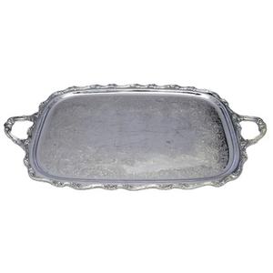 Plateau à dessert et à nourriture en aluminium au design antique, accessoires de restaurant de haute qualité en acier inoxydable gris, élégants et durables - Product Image 1