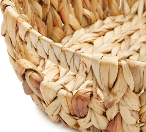 Vietnam Handwoven Oval Water Hyacinth <b>Baskets</b> Multipurpose Household <b>Storage</b> with Carrying Handles Kitchen <b>Bathroom</b> Organizer - Product Image 2