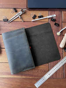 Étui pour carnet en cuir véritable de haute qualité, durable, anti-odeur, anti-poussière, rechargeable, couverture de journal, support d'écriture, pour le bureau et les affaires - Product Image 5