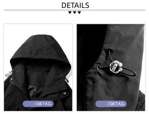 แจ็กเก็ตกันน้ำสำหรับกีฬากลางแจ้งของผู้ชายเสื้อฮู้ดแขนยาวซิปเต็มไซส์ XS ออกแบบได้ตามต้องการสำหรับฤดูหนาว - Product Image 5