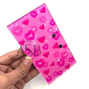 แผ่นรองขนตาอะคริลิคน้ำหนักเบา สีชมพูสด รูปหัวใจ พิมพ์โลโก้ตามสั่ง บริการพิมพ์ OEM สำหรับแผ่นรองขนตา - Product Image 6