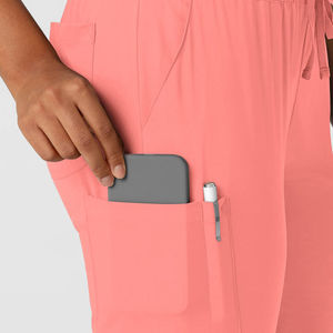 Conjuntos de uniformes médicos para mujer, tela vaquera transpirable de secado rápido de alta calidad, estiramiento ajustado, salón de belleza para Hospital - Product Image 6