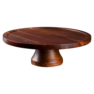 Standard Quality Dessert Stand Use for Restaurant Newest Designed Round Acacia <b>Wooden</b> <b>Cake</b> Stand 4 Metal Lags Tableware - Product Image 6