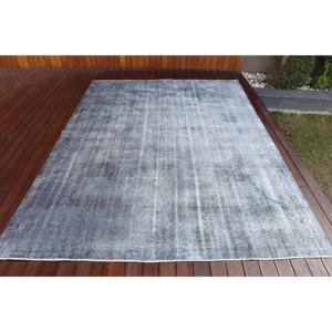 พรมตุรกีโบราณ ขนาด 6.6x9.3 ฟุต (202x284 ซม.) พรมขนสัตว์สีเทา - Product Image 1