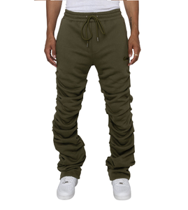 Haute Qualité Streetwear Jogger Pantalon De Survêtement Homme Pantalon En Cuir Empilé Hommes Flare Pantalon Avec Multi Poches Pantalon pour Hommes - Product Image 3