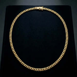 Premium imperial Gold Tone Cuban Link Chain High Polish Interlocking Links <b>Statement</b> <b>Necklace</b> Luxury Fashion Jewelry - Product Image 1