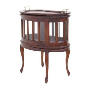 Antique Kidney Coffee Table with Top Tray Wooden Center Table for Interior Design of European Style Living Room Hotel Furniture - Product Image 5