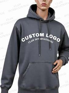 Sweat à capuche pour homme avec broderies effet vieilli, streetwear, logo personnalisé, 100% coton, coupe classique, hiver, éco-responsable - Product Image 3