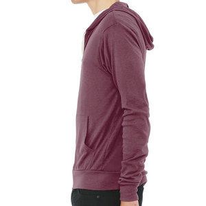 Bella Canvas Unisex <b>White</b> Zipper Full-<b>Zip</b> Lightweight <b>Hoodie</b> Breathable - Product Image 3