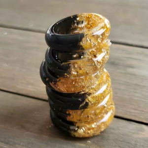 Resin Acrylic Rings Round Shape Handcrafted Love Ring Women Party Jewelry Wholesale Supply for Best Price - Product Image 1