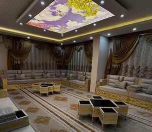 Conjunto de Sala de Estar Tradicional Árabe Majlis |   Tela Plegable Extensible Modular |   Personalizable |   Envío Gratuito a Todo el Mundo |   Muebles - Product Image 1