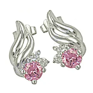 Boucles d'oreilles romantiques en forme de fleur avec strass en cristal rose, argent 925, plaqué argent classique, bijoux de fête pour femmes - Product Image 3