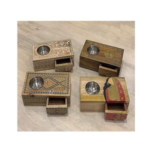 Ensemble de 2 brûleurs à bakhoor en bois, taille et forme personnalisées, brûleur à oud mabkhar avec plateau pour les événements et les fêtes - Product Image 2