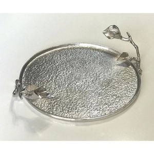 Modern Design Silver Square Shape Tray <b>Sweet</b> Dessert Display Made Of Silver Metal Tray With Designer Handle At Cheapest Price - Product Image 5