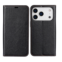 Étui de téléphone en cuir PU de luxe pliable avec rabat magnétique pour 17 Pro Max Air Pro avec design portefeuille