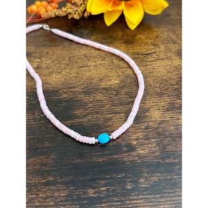 Collar de Turquesa con Cuentas Multicolores Estilo Navajo, Plata de Ley, Regalo - Product Image 3