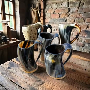 Tasse en corne naturelle de haute qualité à boire par l'artisanat en croissant - Product Image 4