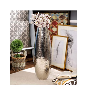 Handmade Shiny Polished Metal Flower <b>Vase</b> Decorative Handcrafted Metal Flower Pots for Party Wedding Event Decoration - Product Image 3