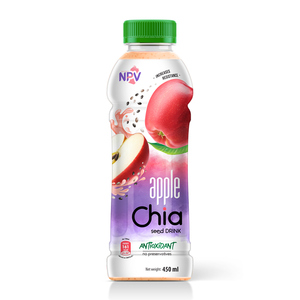 Bebida de Semilla de Chía con sabor a melocotón, botella de Mascota de 450ml, OEM, Etiqueta Privada, muestra gratis, diseño gratis - Product Image 2