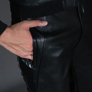 Invierno nuevos hombres Skinny Biker Faux Leather Pants moda motocicleta pantalones para hombre Stage Club Wear - Product Image 5