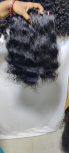 Venta al por mayor de extensiones de cabello Remy indio de alta calidad suelta estilo de onda profunda crudo sin procesar Paquete de un solo donante - Product Image 2