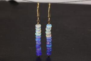 925 argent Sterling boucle d'oreille lavande opale perles or jaune à la mode pour anniversaire mariage femmes pierre de naissance bijoux - Product Image 4