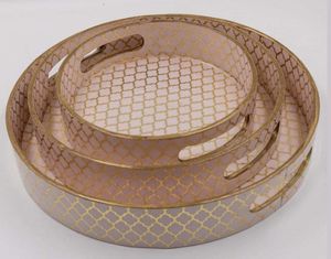 Prix de gros Nouveau design personnalisé Plateau à thé en bois émaillé imprimé Petit déjeuner Dessert Fruits Assiette ronde en bois pour dîner Fête Café - Product Image 5