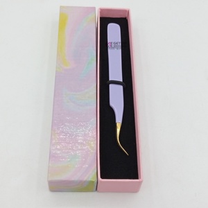 Pince à épiler GETUP BROSONS IMPEX en acier inoxydable de haute qualité pour extensions de cils, pointe lisse ou dentelée, anti-magnétique, légère - Product Image 1