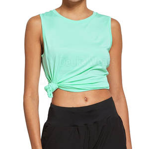 Camiseta Deportiva de Punto con Cuello Redondo para Mujer, Personalizada con Patrón a Medida, Bajo MOQ, Alta Elasticidad, 100% Algodón, Ropa Deportiva - Product Image 3