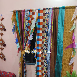 Indian Vintage Sari Silk <b>Fringe</b> <b>Curtain</b> Modern Hotel Cafe Home Decor Knitted Window Shade for Bedroom Living Room Dining Room - Product Image 1