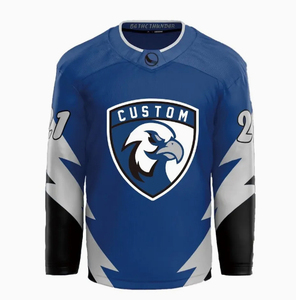 Camisetas de hockey sobre hielo con logotipo personalizado de alta calidad Impresión por sublimación Tamaños de colores personalizados antibacterianos transpirables para adultos unisex - Product Image 5