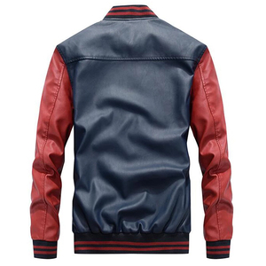 Veste universitaire personnalisée pour hommes en Chantilly Patch Fashion Style manches en cuir rouge avec logo brodé rempli de coton - Product Image 5