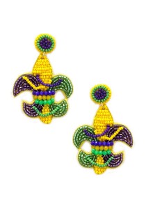 Mardi Gras เครื่องประดับแฟชั่นต่างหูงานปักต่างหูลูกปัดทำมือต่างหูสำหรับผู้หญิงและเด็กผู้หญิงเครื่องประดับแฟชั่น2025จากอินเดีย - Product Image 3