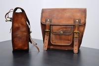 Ensemble de 2 grandes pochettes latérales en cuir marron Style personnalisé sacoches de sport sac de vélo de sport pour moto de voyage