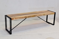 Dessus en bois et base en bois de manguier massif en fer banc pliant banc de jardin portable banc de patio utilisé dans la maison jardin et parc