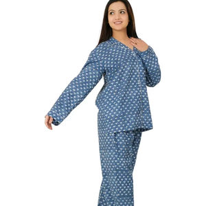 Conjunto de pijama de algodón indio hecho a mano para mujer, ropa de descanso con estampado de bloques de verano para damas de honor, invitados de boda, Conjunto de pijama personalizado - Product Image 4
