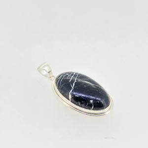 Colgantes Solitarios de Plata de Ley 925 Bañada en Plata, Hechos a Mano, con Turquesa Étnica de Búfalo y Engaste de Bisel, Venta al por Mayor para Bodas - Product Image 1