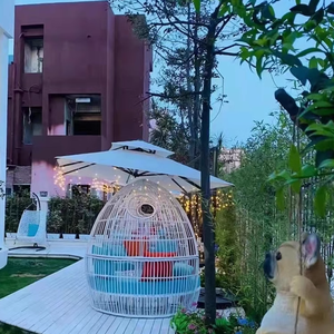 Usine directe extérieur rotin suspendu oeuf chanter chaise en plastique de qualité supérieure loisirs hôtel chaise longue - Product Image 6