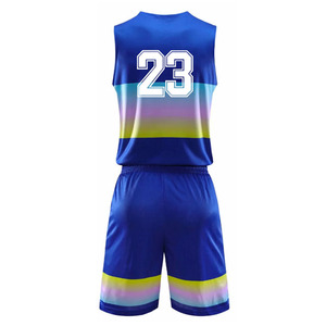 Uniforme de baloncesto para adultos, impresión por sublimación de alta calidad, 100% poliéster, Bloque Deportivo, color, precio al por mayor - Product Image 3
