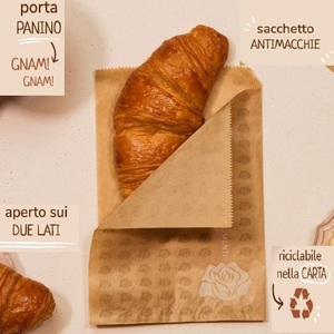 Sacchetti di carta marrone 100 da forno 16x20 Cm-per panini cibo fritto kebab da asporto - Product Image 3